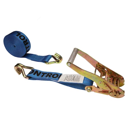 Us Cargo Control 2" x 24' Blue Ratchet Strap w/ Double J Hook 5024WH-BLU